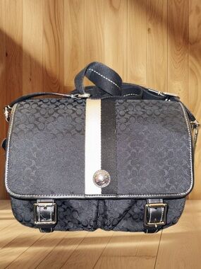Coach Signature Stripe Messenger Bag F70182
